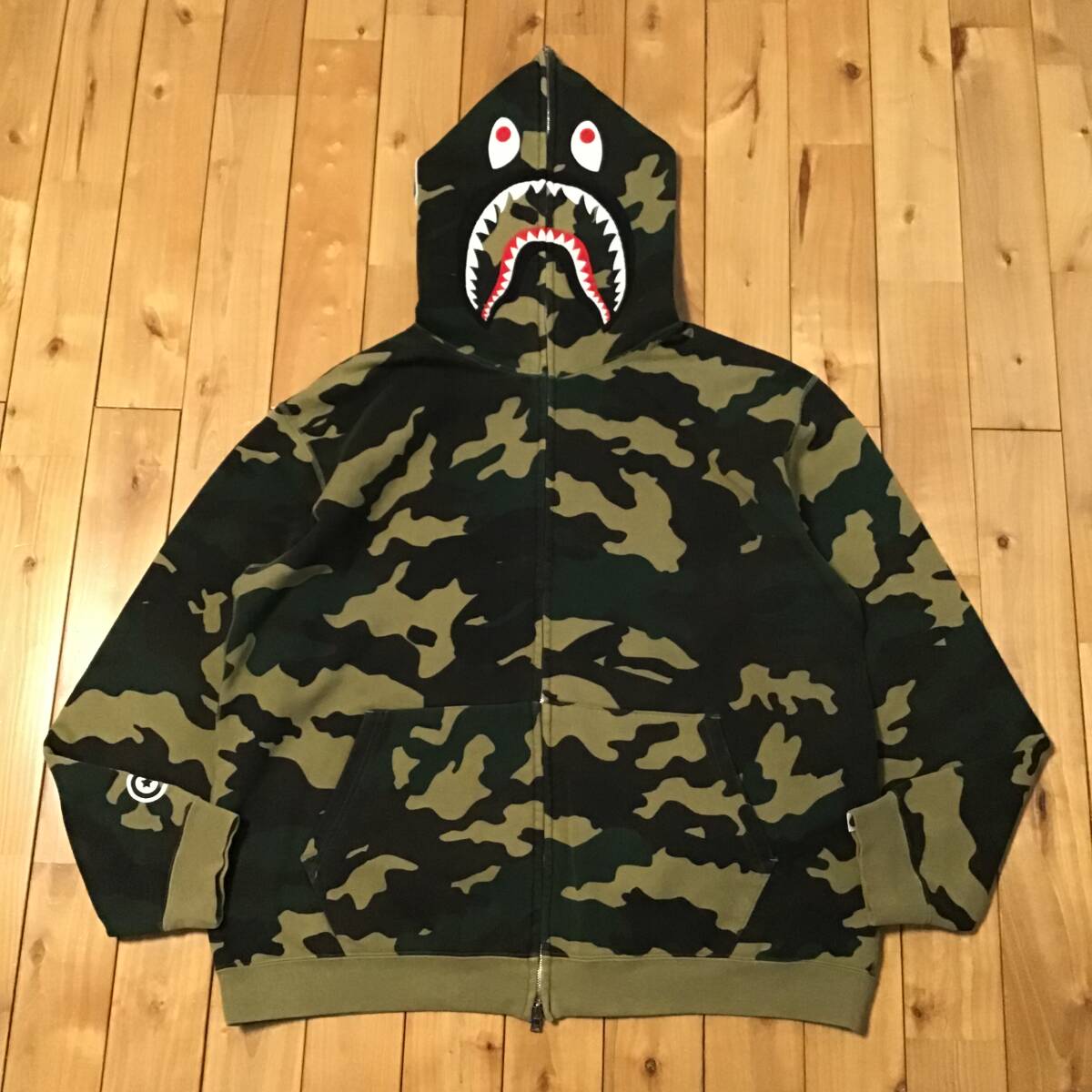 ☆XL☆ Woodland camo シャーク パーカー shark full zip hoodie a