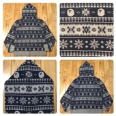 ★XL★ ノルディック柄 フルジップ パーカー グレー a bathing ape BAPE full zip hoodie nordic pattern エイプ ベイプ NIGO ni0128