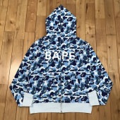 BAPE LOGO ABC camo blue フルジップ パーカー Mサイズ a bathing ape full zip hoodie エイプ ベイプ アベイシングエイプ ABCカモ wtz0