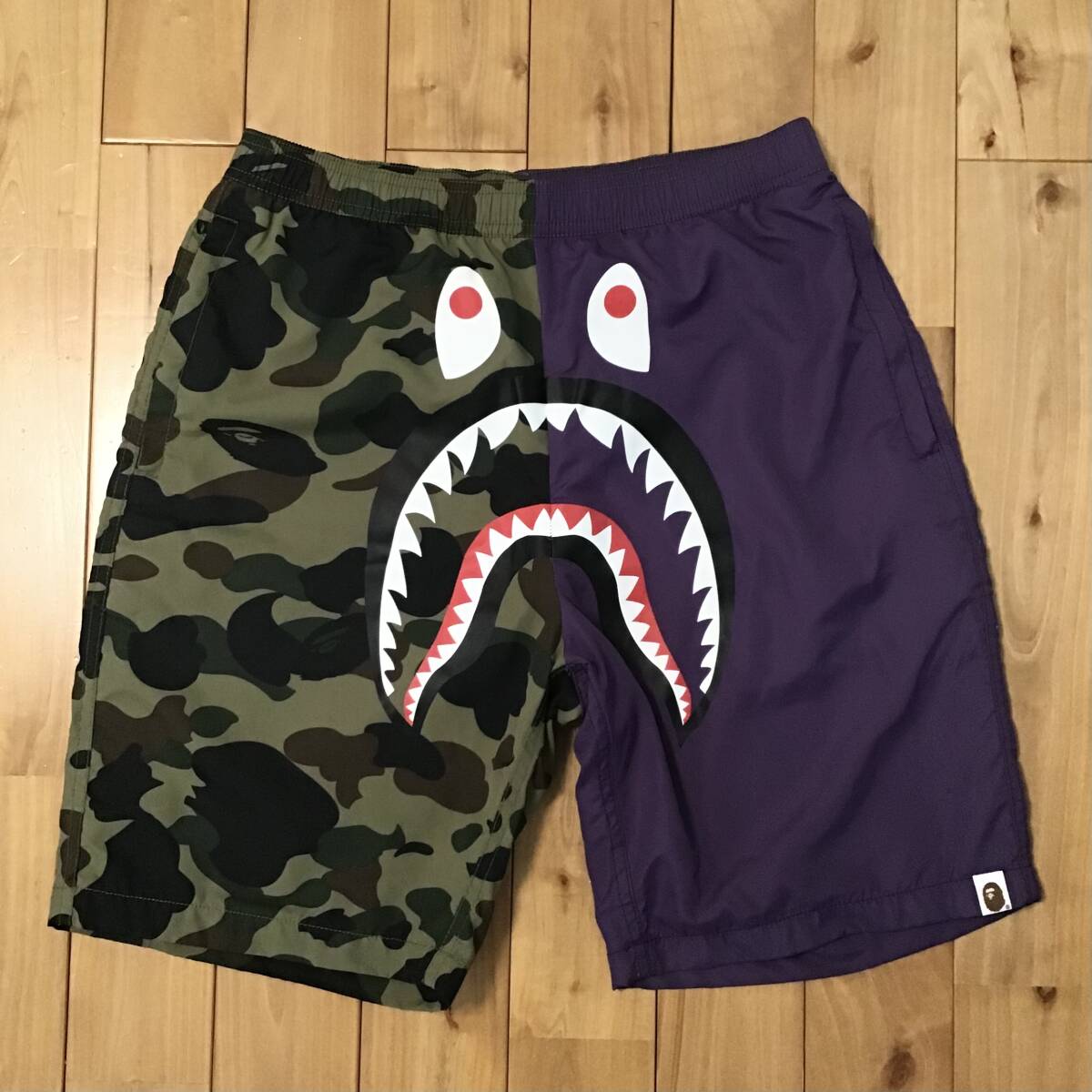 APE BLUE CAMO SHARK シャーク ハーフパンツ ショーツ BAPE HONEYCOMB