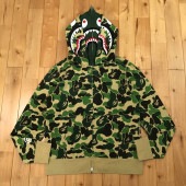 ABC camo ダブル シャーク パーカー Mサイズ Double shark full zip hoodie a bathing ape BAPE エイプ ベイプ ABCカモ green 迷彩 p