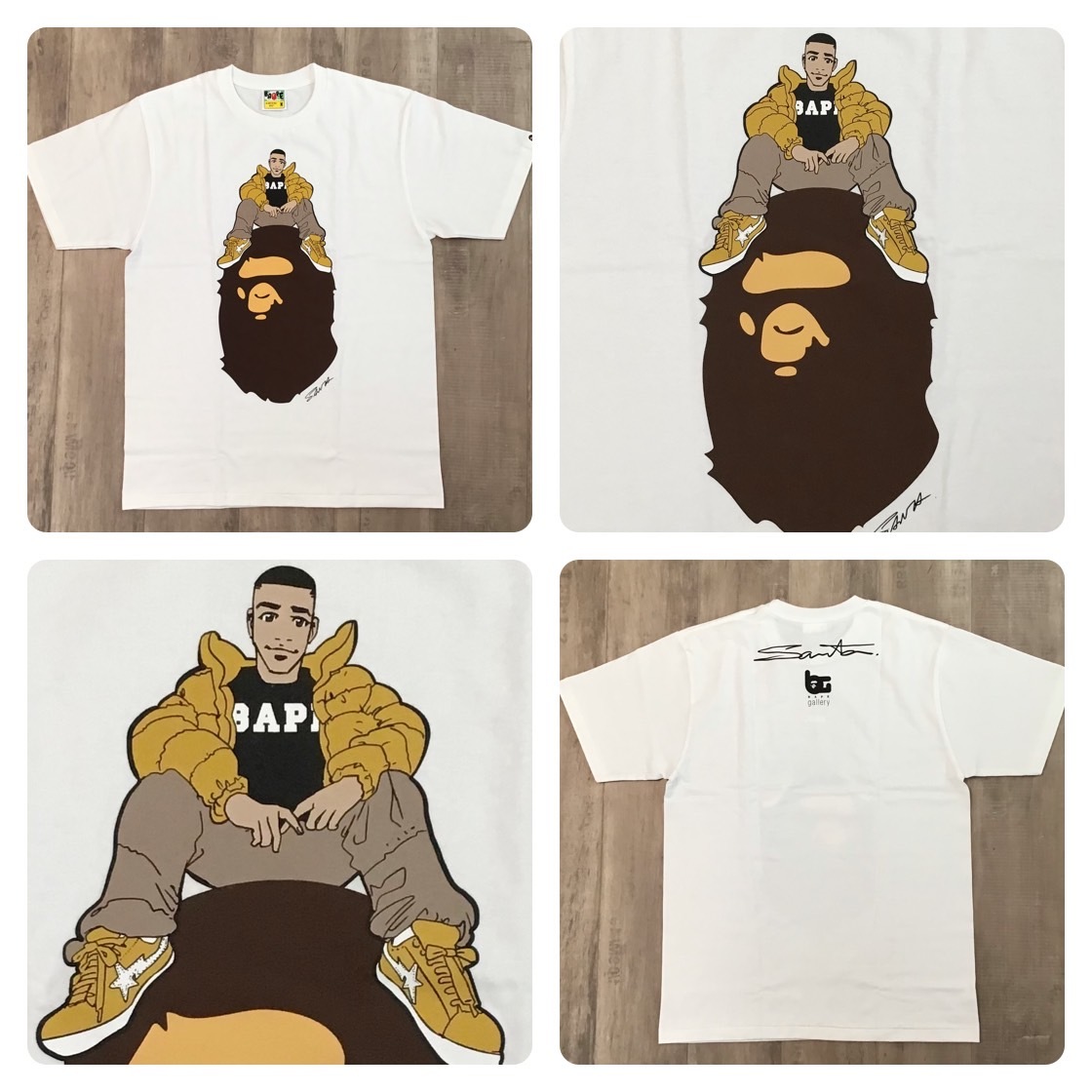 井上三太 × BAPE GALLERY ART Tシャツ Mサイズ a bathing ape エイプ ベイプ アベイシングエイプ Santa ...