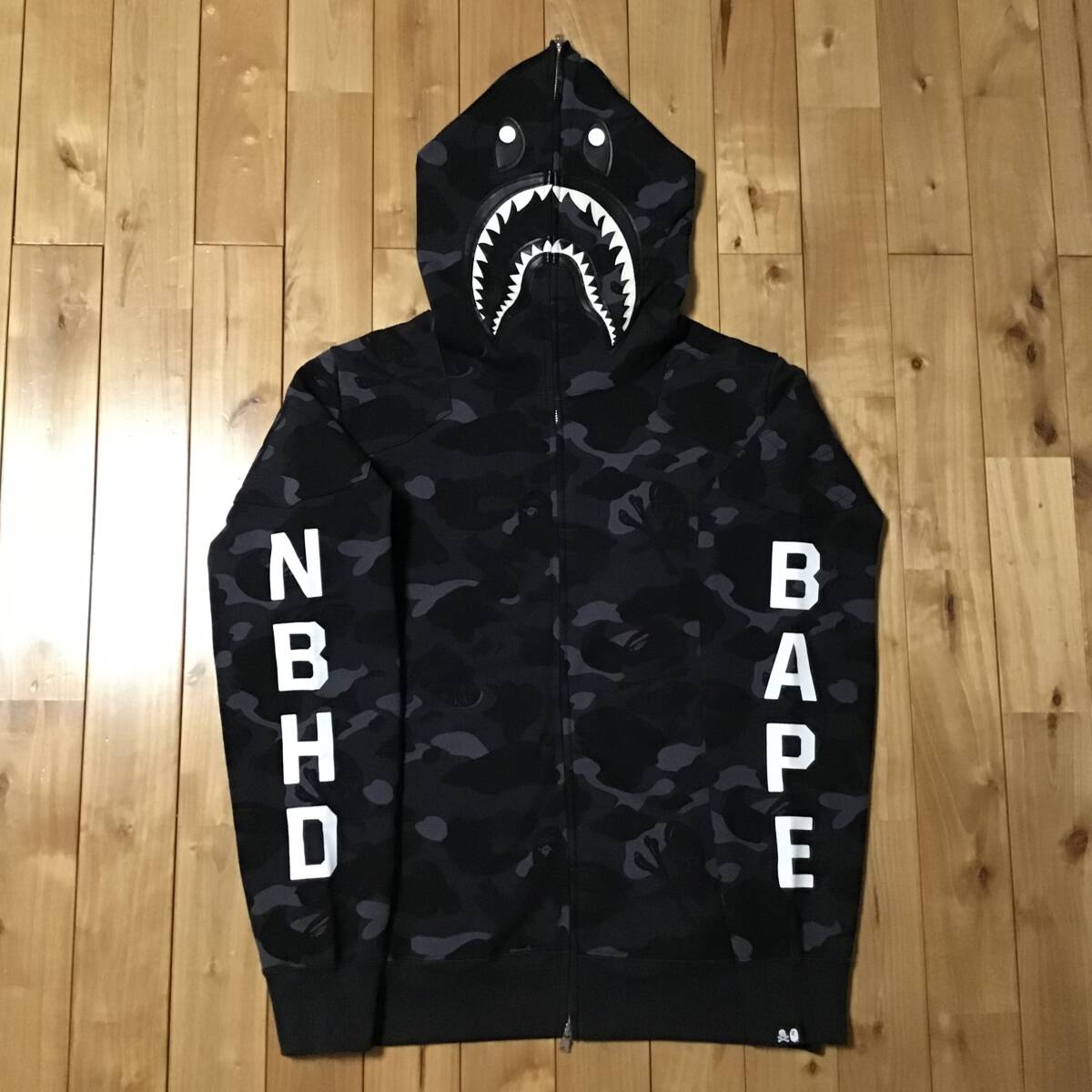 ☆XL☆ BAPE × NEIGHBORHOOD シャーク パーカー shark full zip hoodie 