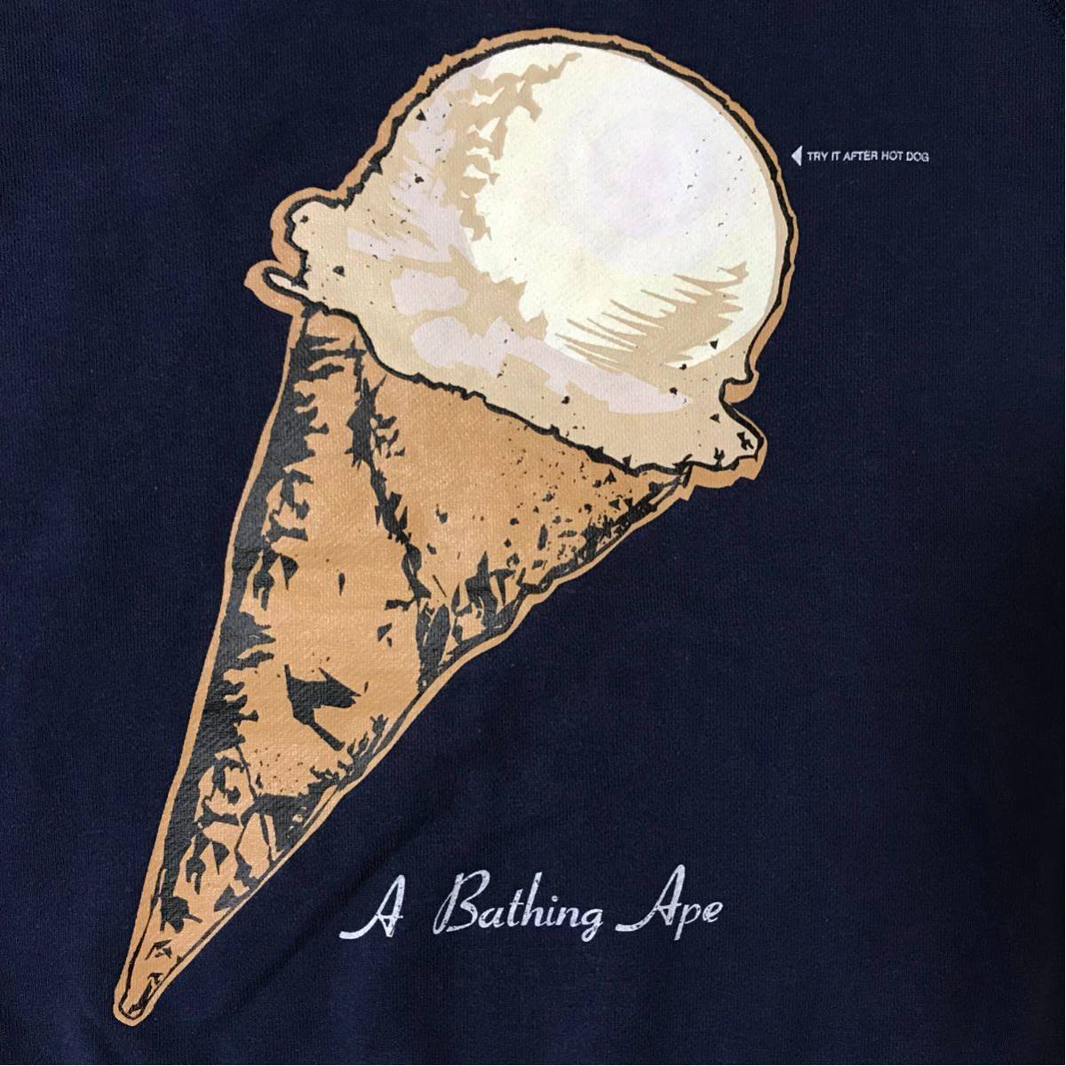 ★初期★ アイスクリーム 長袖 スウェット navy Mサイズ a bathing ape bape ice cream エイプ ベイプ
