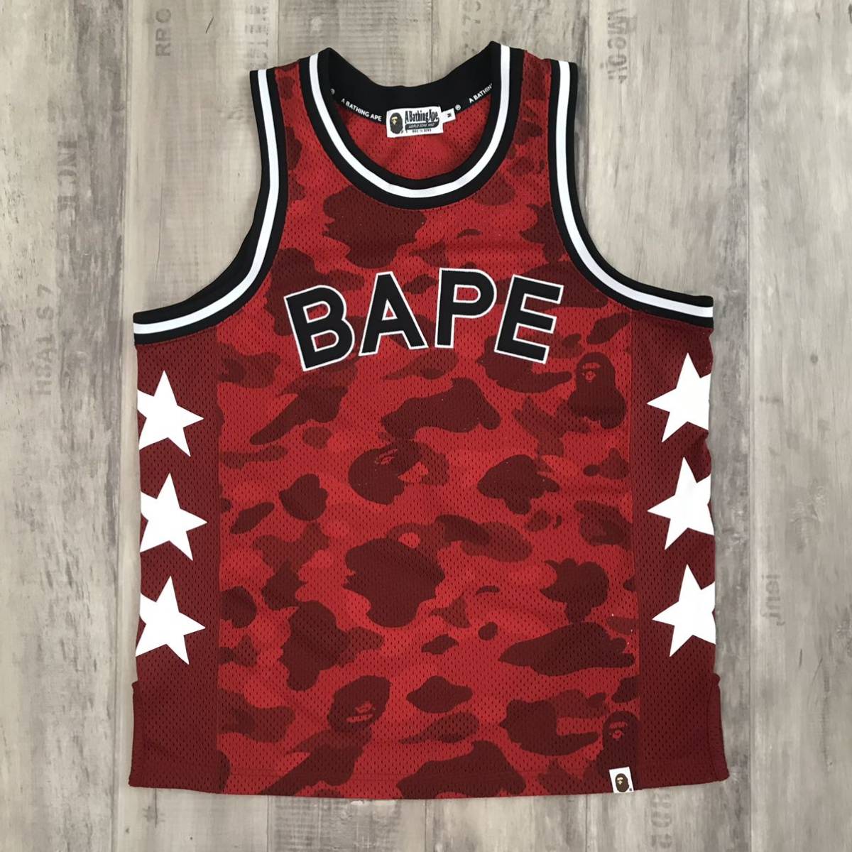 Red camo BASKETBALL TANK TOP Mサイズ a bathing ape BAPE STAR purple camo