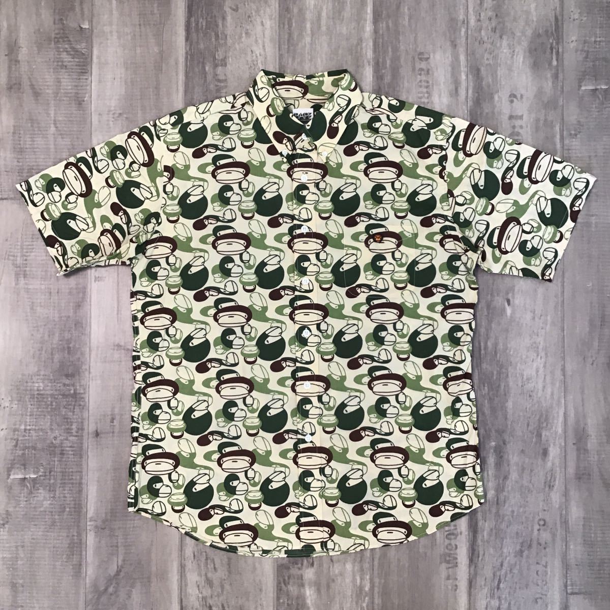 マイロ マルチカモ BD 半袖シャツ Mサイズ a bathing ape bape milo 