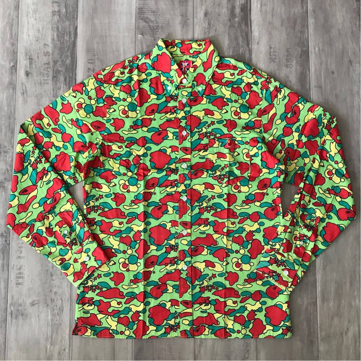 ☆激レア☆ psyche camo BD 長袖シャツ Mサイズ a bathing ape