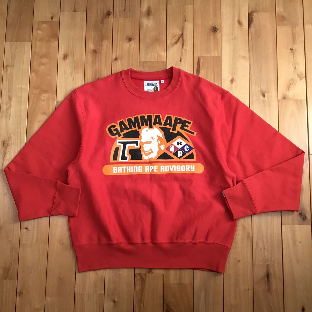 アベイシングエイプ　ラジカセタグ 復刻 ラジカセタグ GAMMA APE 長袖スウェット Sサイズ レッド a