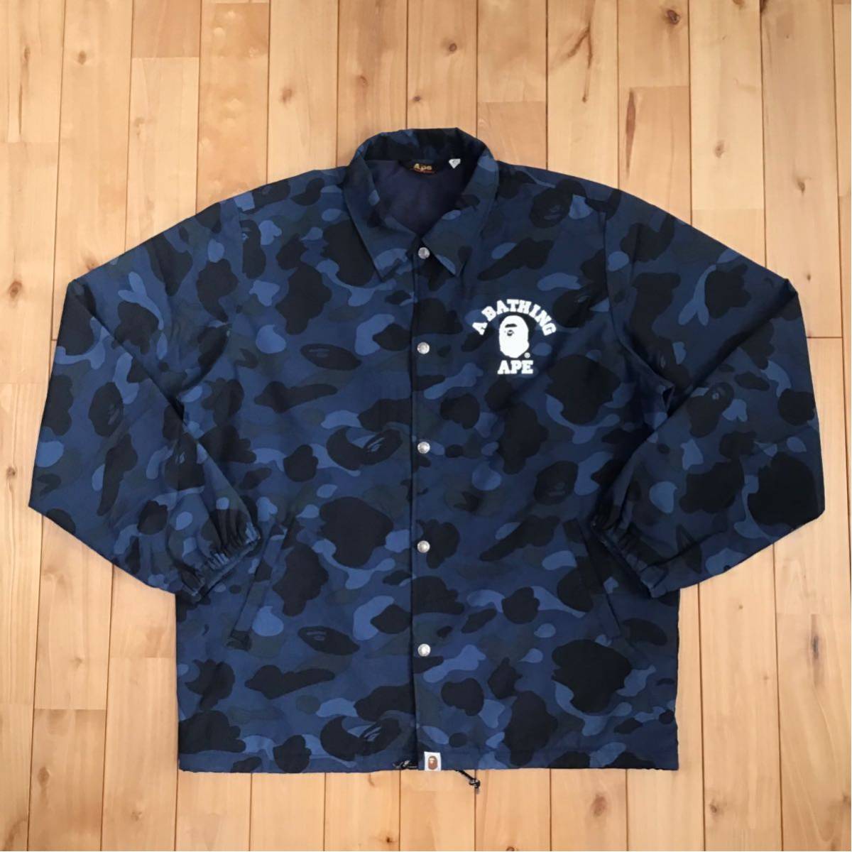 A BATHING APE コーチジャケット 青 A BATHING APE（アベイシングエイプ）の「GIANT APE HEAD COACH