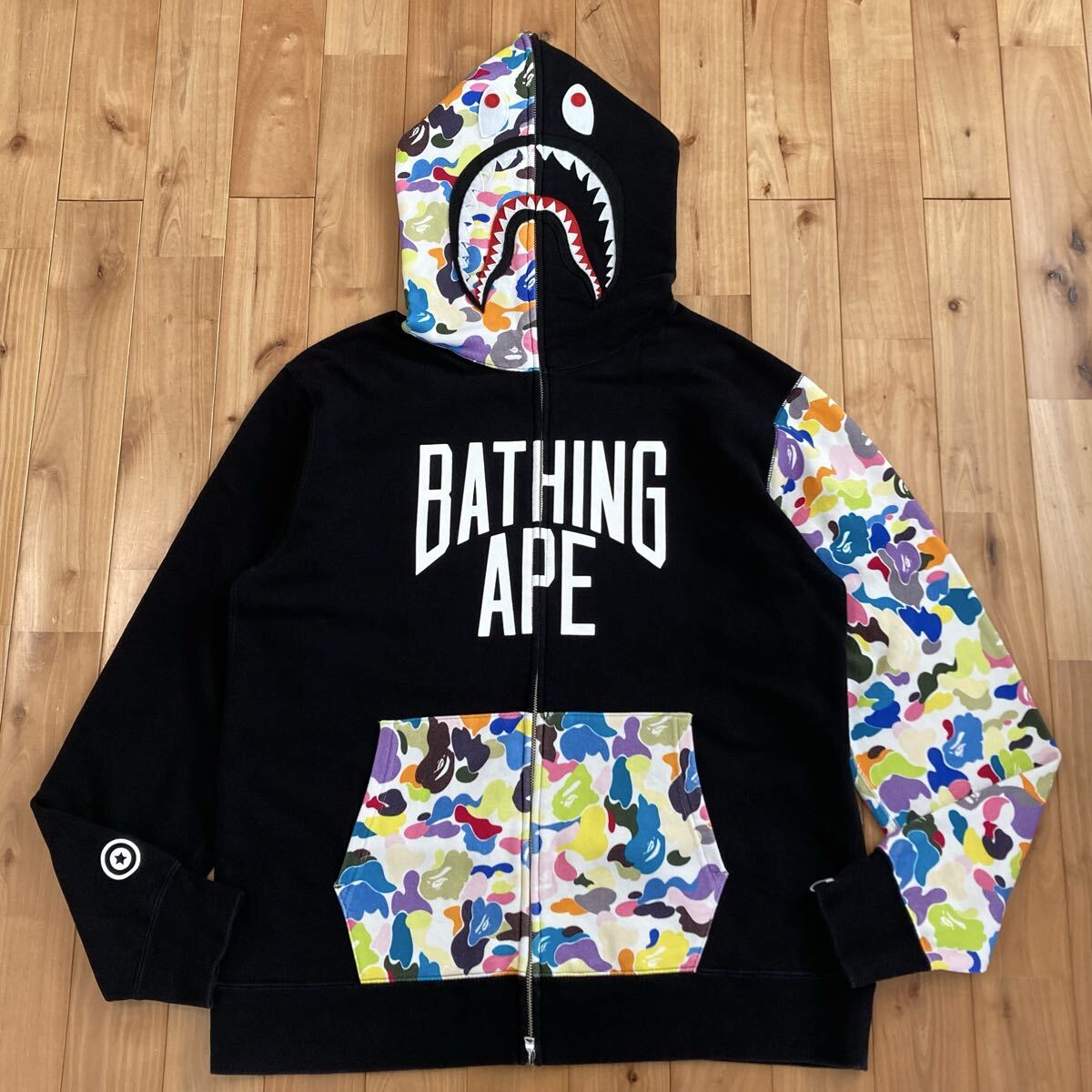 ☆2XL☆ BAPE MULTI CAMO NYC LOGO シャーク パーカー shark full zip