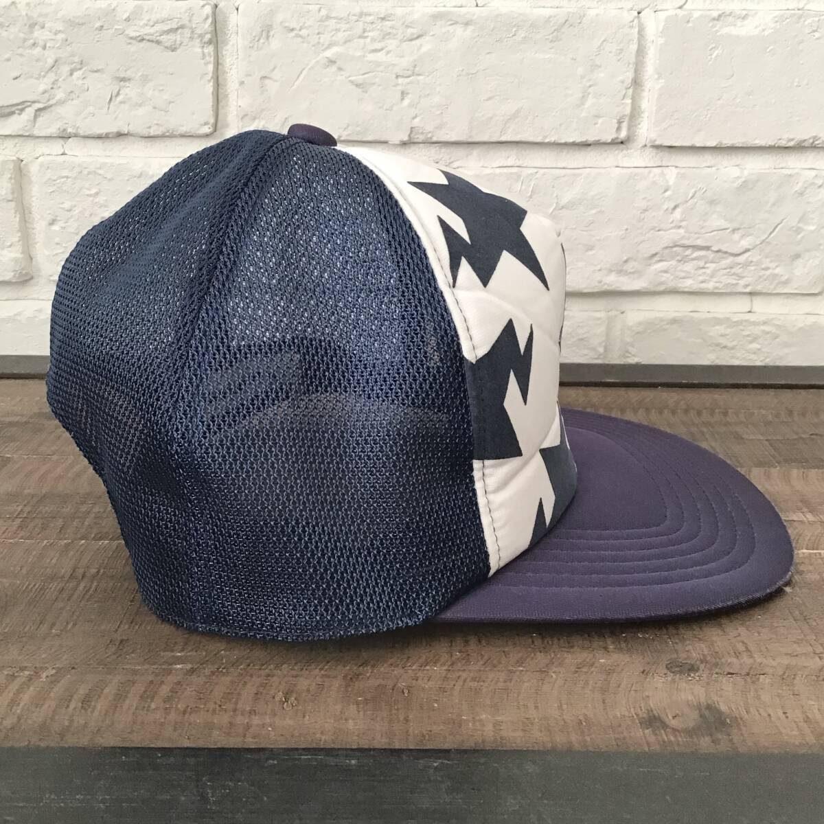 BAPESTA LOGO メッシュ キャップ Navy × White a bathing ape star BAPE sta trucker ...