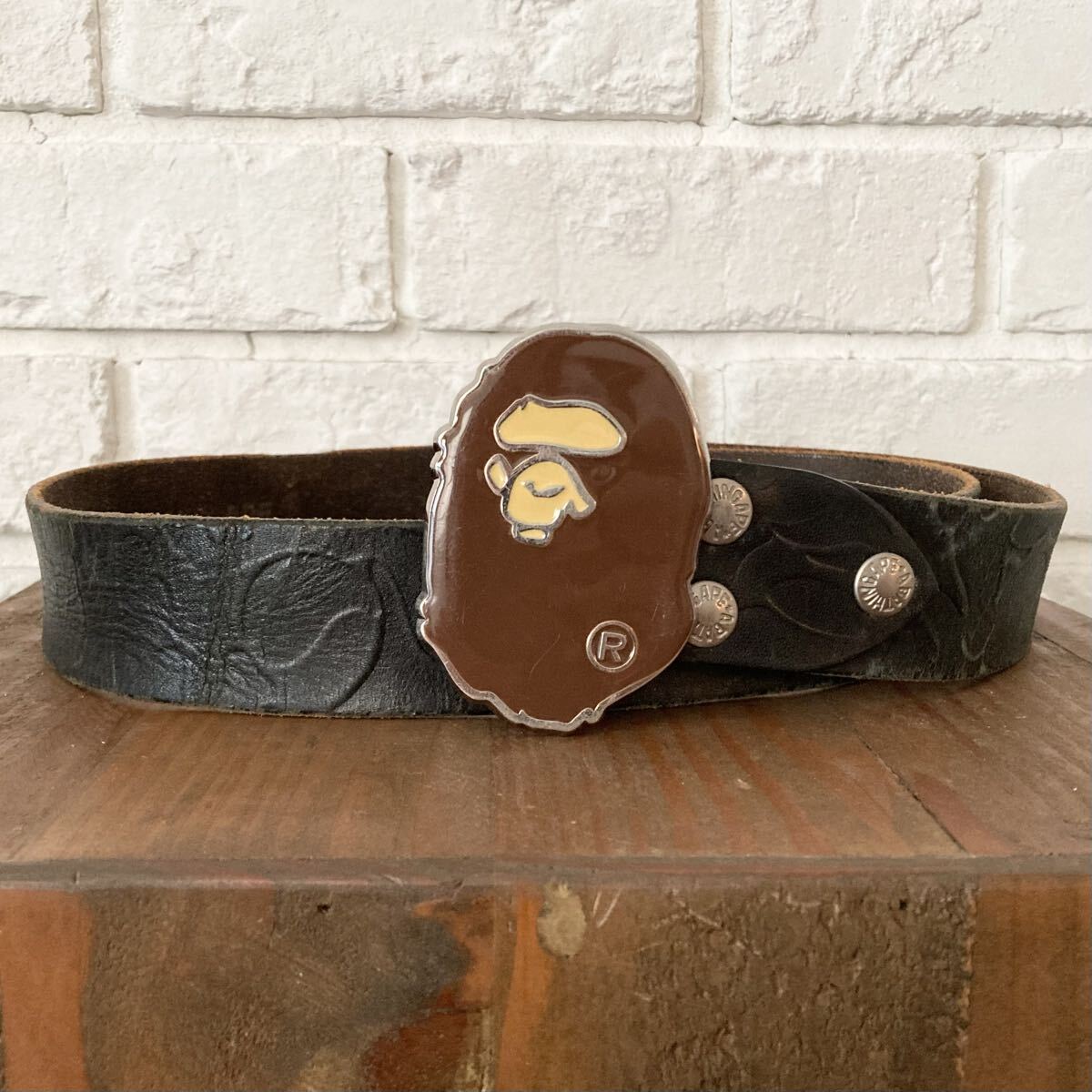 A BATHING APE エイプ ベルト バックル APE HEAD バックル BAPE CAMO