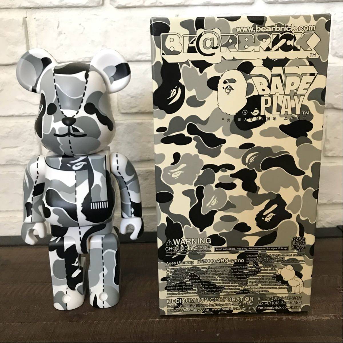 ABC camo 400% BE@RBRICK white medicom toy a bathing ape bape ベア