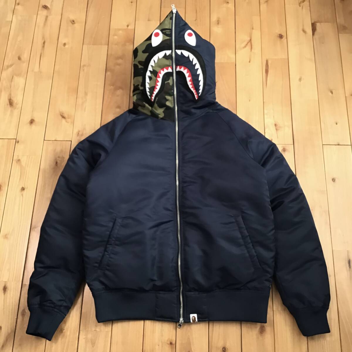シャーク パーカー ダウンジャケット Lサイズ ネイビー shark full zip