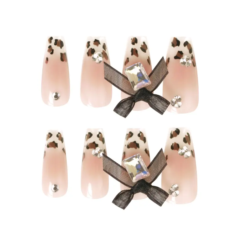 ネイルチップ/LEOPARD RIBBON