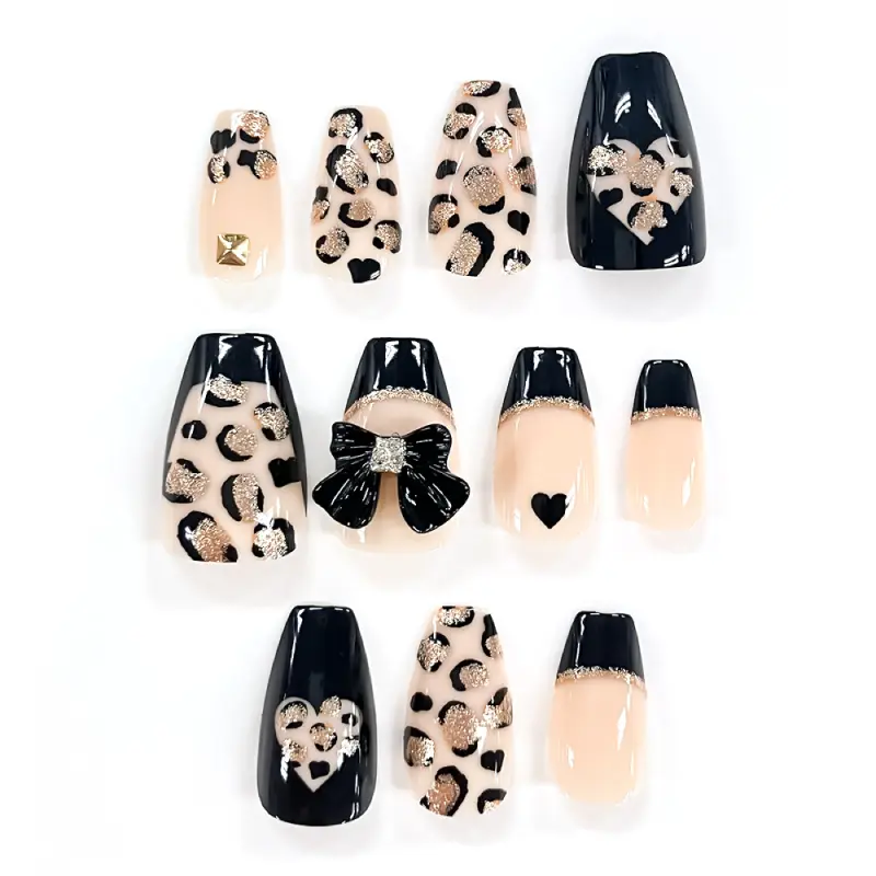 ネイルチップ/BLACK LEOPA