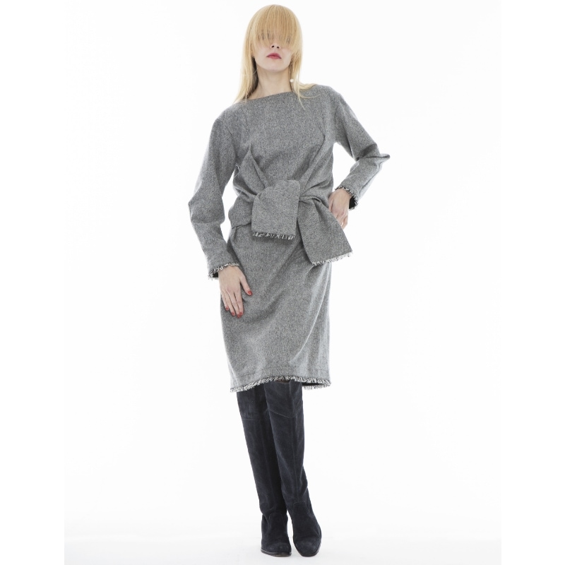☆美品【KAMISHIMA CHINAMI YELLOW】波模様柄長袖ワンピース KAMISHIMA CHINAMIカミシマチナミ公式通販サイト|KAMISHIMA