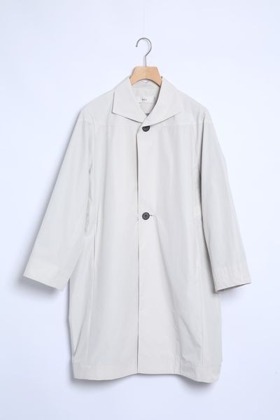 コットンブレンドタフタ オープンカラーコクーンコート | 2025SS