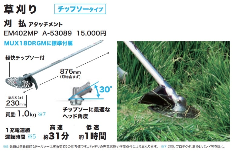マキタ) 刈払アタッチメント A-53089 草刈作業に EM402MP