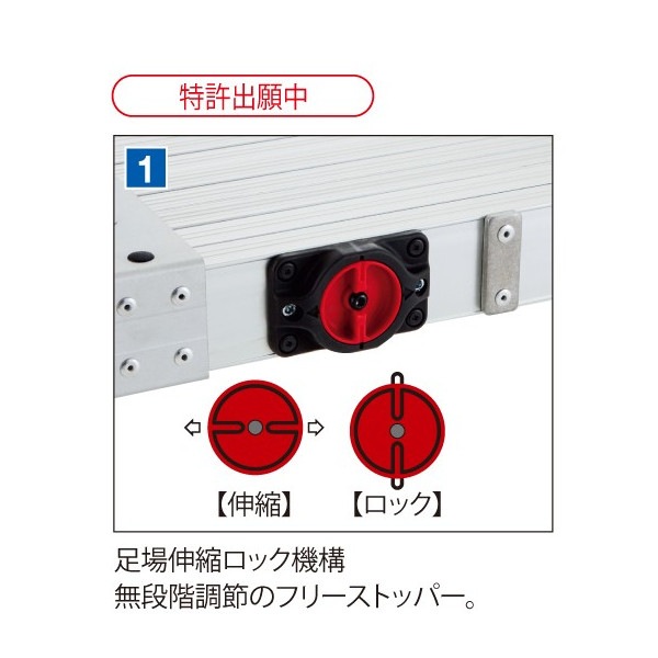 個人宅不可 ハセガワ 伸縮足場板 SSF1.0-360 スライドステージ 両面