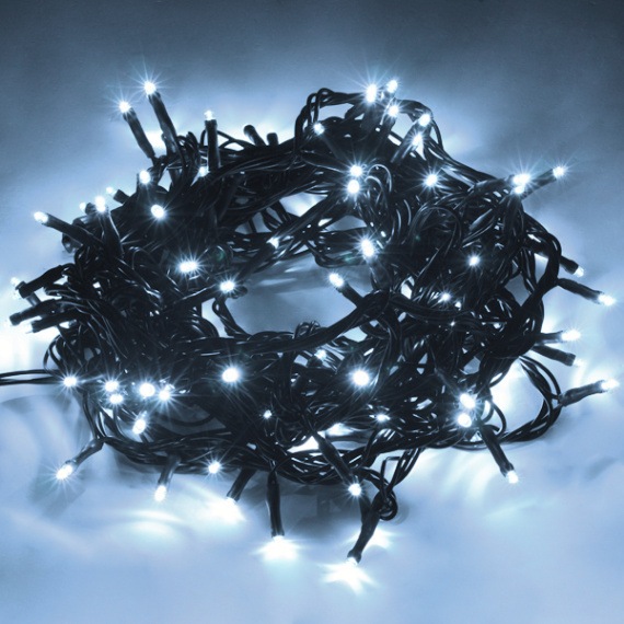 LEDストリングライトⅡ 黒コード ホワイト│バリエーション豊富な16