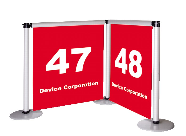 【廃盤】クイックバナーパーティション ロータイプ(連結用)│バナー内蔵ガイドポール｜展示会・イベント,バナースタンド｜バナー,スタンド