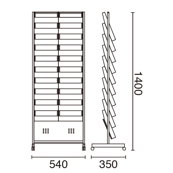 ピージーグロリア パンフレットスタンド 3列7段 A4サイズ YS-G2 1台 ピージーグロリア パンフレットスタンド 3列7段 A4サイズ YS-G2 1台 A4