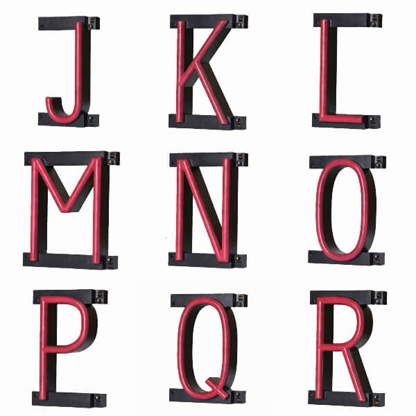 ABCブライト アルファベット(A～Z)｜ネオン管風のレトロデザイン