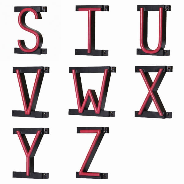 ABCブライト アルファベット(A～Z)｜ネオン管風のレトロデザイン