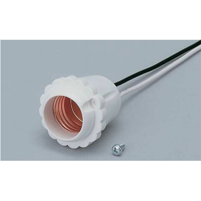 PE-26S 白 【20個入】 || リード線付防滴プラソケット（ビス穴付