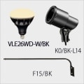 VLE26WD-W/BK + K0/BK-L14 + F15/BK || LED饤ȥå(֥å) ˥åϡɥ+ŵLEDסХ饹ȥ쥹160W E26 120ŵ忧(2700K)+E26ѥۥ+L(800mm)ۡԲĎľΤߡ[ud+nd]