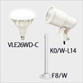 VLE26WD-C + K0/W-L14 + F8/W || LED���ס���¥��å�(�ۥ磻��) �˥å���ϡ��ɥ�����+����ŵ� ��LED���ס��Х饹�ȥ쥹������160W���� E26���� ����120�� ��(5700��)�� + ��E26�����ѥۥ���� + �ڥե��(293mm)�� [ud+nd]