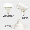VLE26WD-C + K0/W + F7/W || LED���ס���¥��å�(�ۥ磻��) �˥å���ϡ��ɥ�����+����ŵ� ��LED���ס��Х饹�ȥ쥹������160W���� E26���� ����120�� ��(5700��)�� + ��E26�����ѥۥ���� + �ڥե��(25mm)�� [ud+nd]