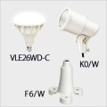 VLE26WD-C + K0/W + F6/W || LED���ס���¥��å�(�ۥ磻��) �˥å���ϡ��ɥ�����+����ŵ� ��LED���ס��Х饹�ȥ쥹������160W���� E26���� ����120�� ��(5700��)�� + ��E26�����ѥۥ���� + ��ʿ�����ѥե��(80mm)�� [ud+nd]