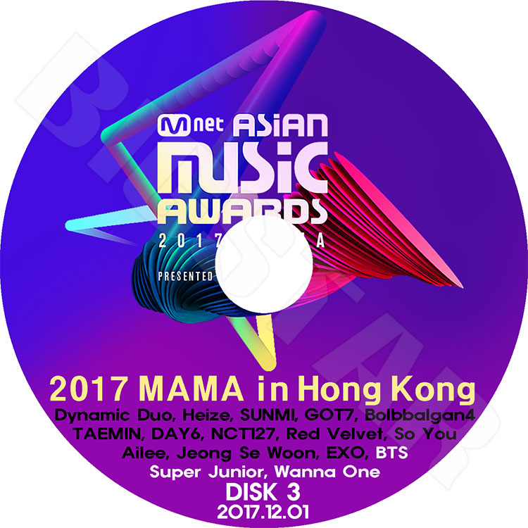 ��K-POP DVD�ۡ���2017 MAMA in HONGKONG Part 3(2017.12.01)Mnet Asian Music Awards��BTS SUPER JUNIOR WANNA ONE ¾��LIVE ���󥵡��� KPOP DVD��