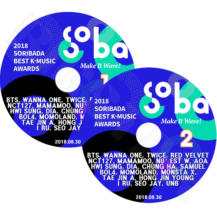 ��K-POP DVD�ۡ���2018 SORIBADA Best K-Music AWARDS 1-2(2��SET)��(2018.08.30)BTS WANNA ONE TWICE RED VELVET NCT127 MONSTA X MOMOLAND ¾��LIVE ���󥵡��� KPOP DVD��