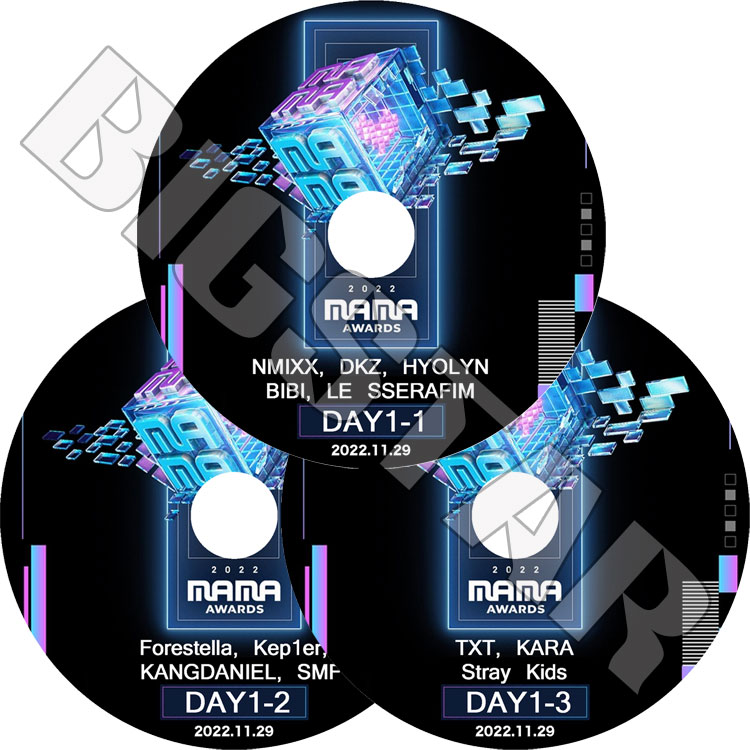K-POP DVD 2022 MAMA Mnet Asia Music Awards 3��SET 2022.11.29 - LE SSERAFIM/ STRAY KIDS/ TXT/ KARA/ NMIXX/ HYOLYN/ KEP1ER ¾ - �������� Awards KPOP DVD