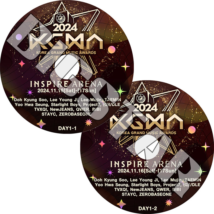 K-POP DVD 2024 KGMA AWARDS 1DAY 2Set 2024.11.16 - TVXQ TAEMIN NEWJEANS D.O (G)I-DLE STAYC ZB1 QWER  KPOP DVD