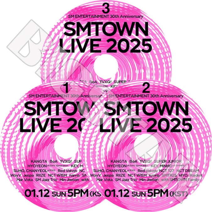 K-POP DVD 2025 SMTOWN LIVE IN SEOUL 3SET 2025.01.12  TVXQ BoA SUPER JUNIOR ѡ˥ EXO  SHINee 㥤ˡ  NCT Red Velvet aespa WayV RIIZE SM KPOP DVD