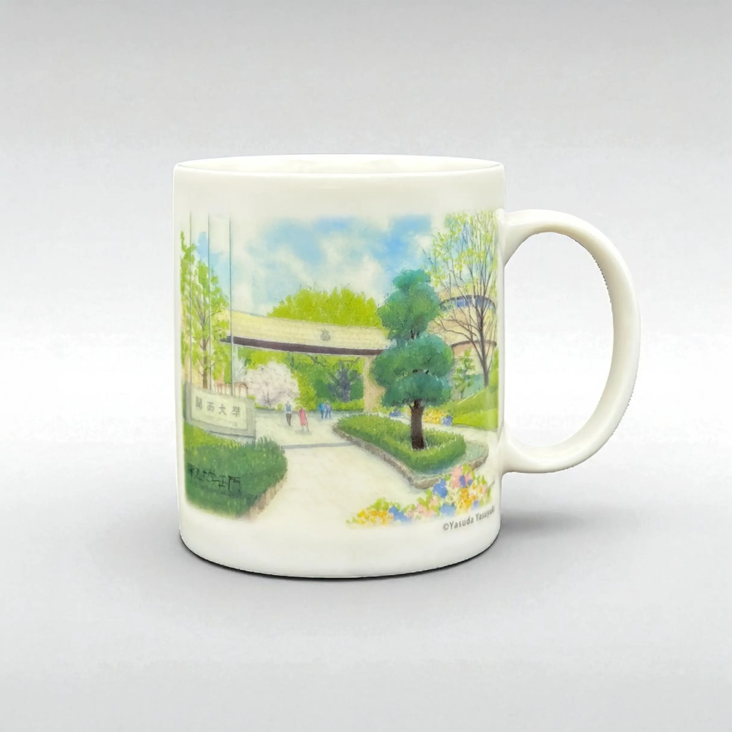 美濃焼マグカップ「正門」（関大キャンパス水彩画コレクション）通販