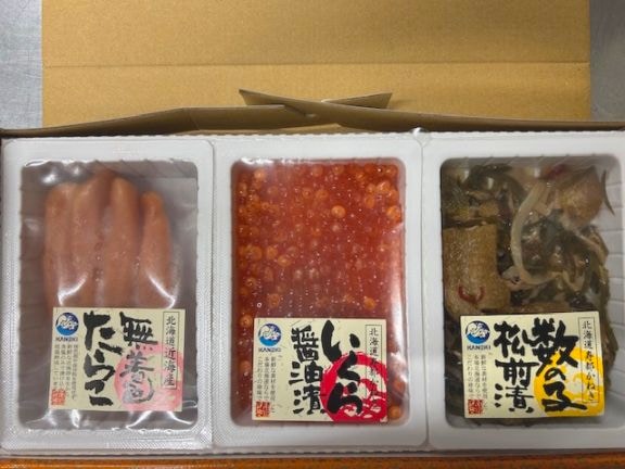 北の新鮮組　3点セットA　（いくら醤油漬100g、たらこ150g、数の子松前漬100g）