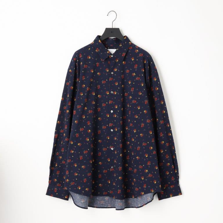 36G Linen Sucker Flower Atmosphere L/S Shirt