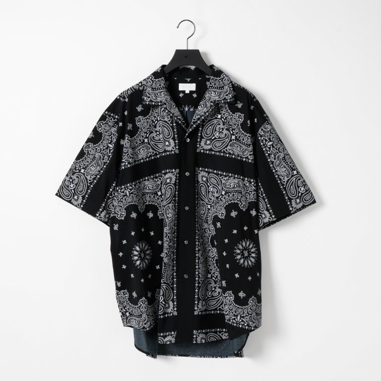 46G Atmosphere PHIL. Print Open Collar S/S Shirt