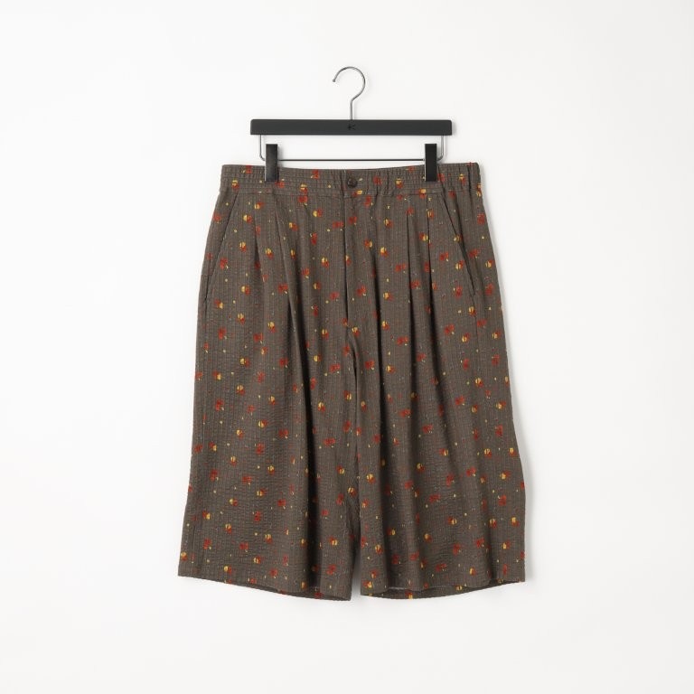 36G Linen Sucker Flower Easy Shorts