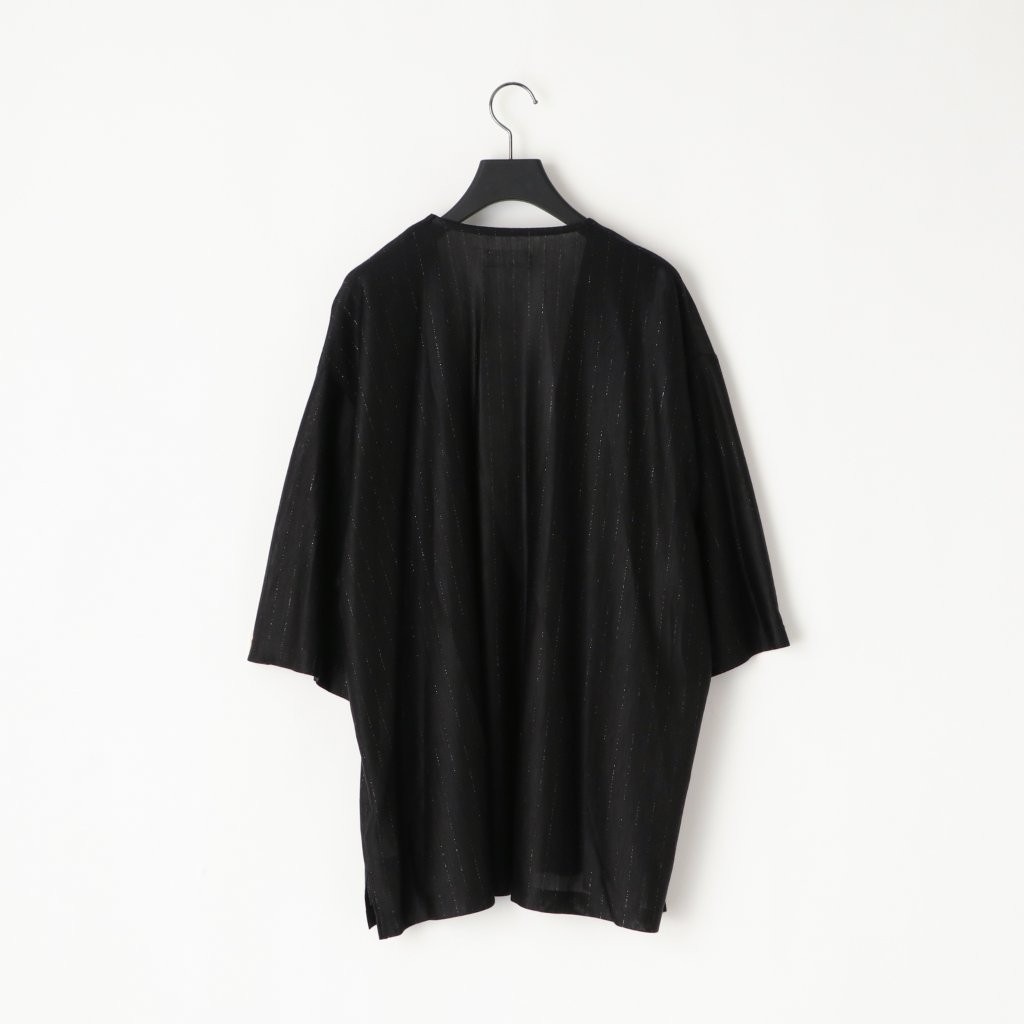 28G Silk Ramie Glittery Stripe SS Tee