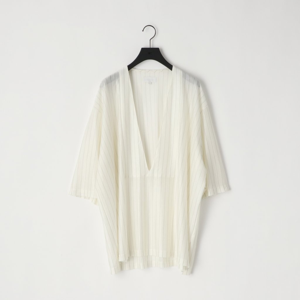 28G Silk Ramie Glittery Stripe SS Tee