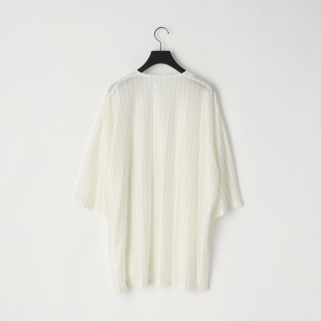 28G Silk Ramie Glittery Stripe SS Tee