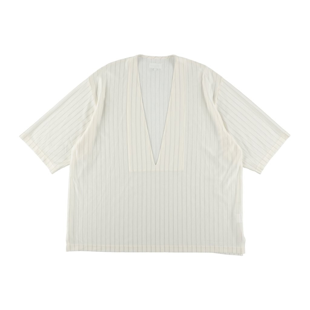 28G Silk Ramie Glittery Stripe SS Tee