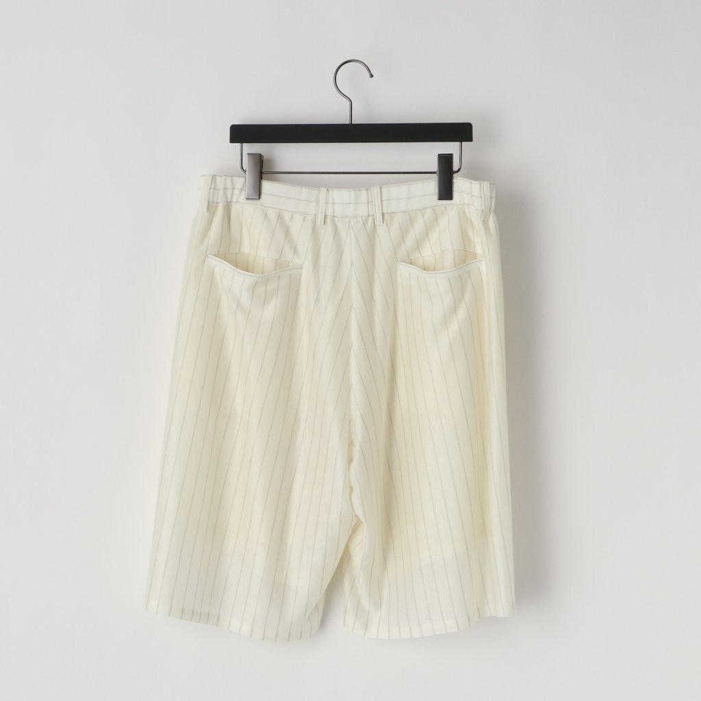 ��soldout��28G Silk Ramie Glittery Stripe Tuck Easy Shorts