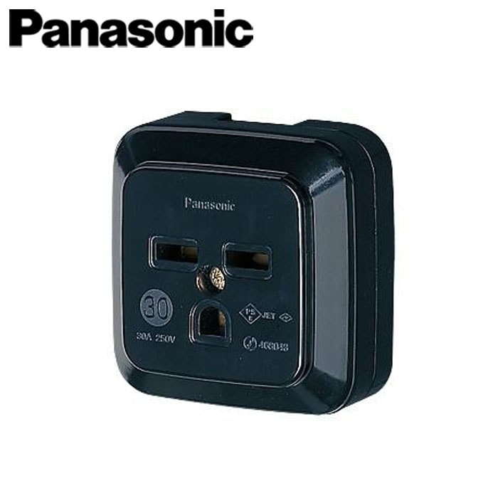 接地(アース)コンセント Panasonic/パナソニック WK36301B 露出コンセント 接地2P 30A 250V 薄形